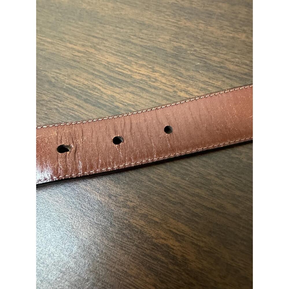 Vintage Coach Mens Dark Brown Leather Belt Size 34 - Picture 8 of 10